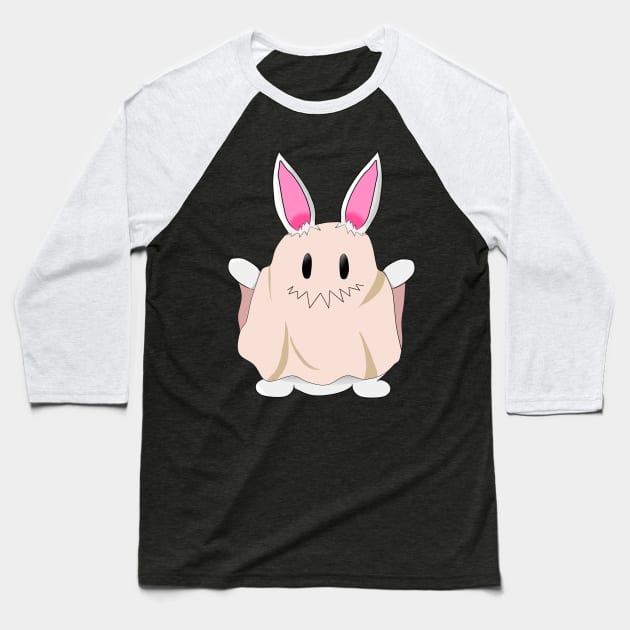 Ghost Bunny Baseball T-Shirt by vanillaBunny